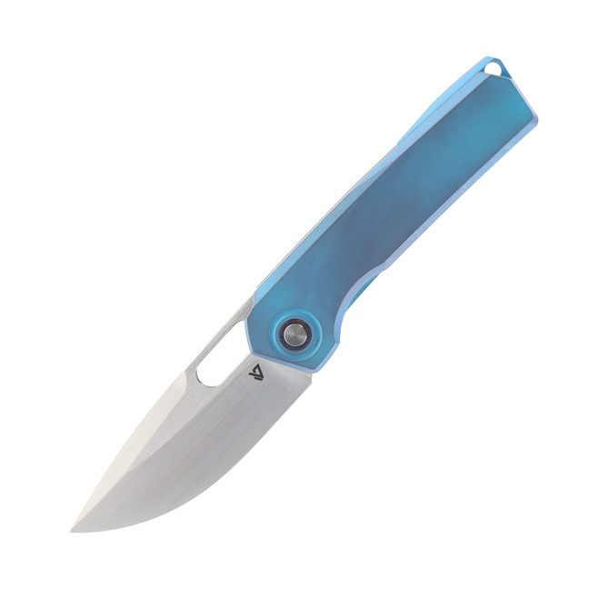 Vanguard Breaker Pocket Knife Blue Stonewashed Titanium Handle Magnacut Blade Vanguard Breaker Pocket Knife Blue Stonewashed Titanium Handle Magnacut Blade