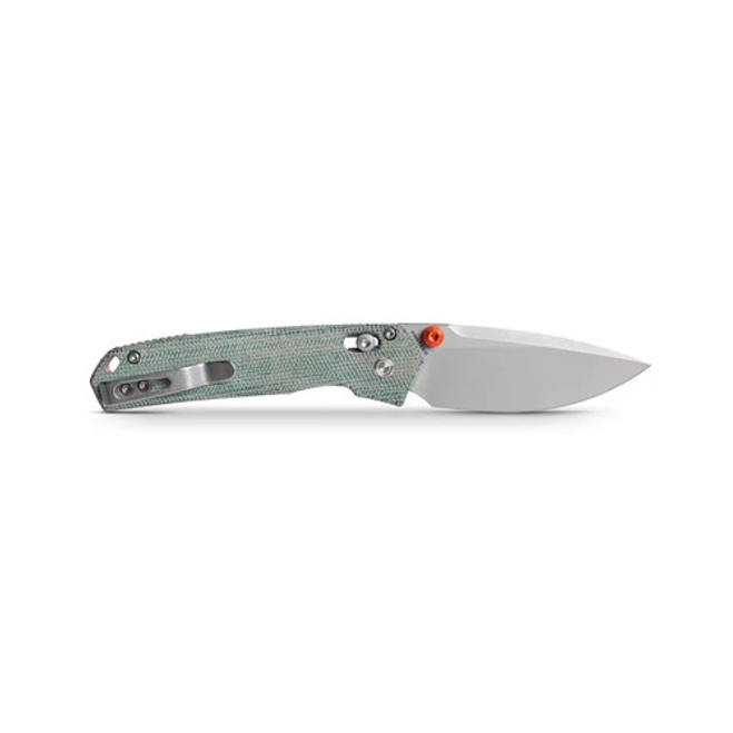 Vosteed Mini Psyop Folding Knife Teal Micarta Handle Elmax Drop Point Plain Edge Bead Blast Stonewash Finish A2305