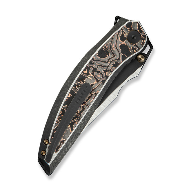 WE Quinseris Folding Knife Black Titanium Copper Foil Carbon