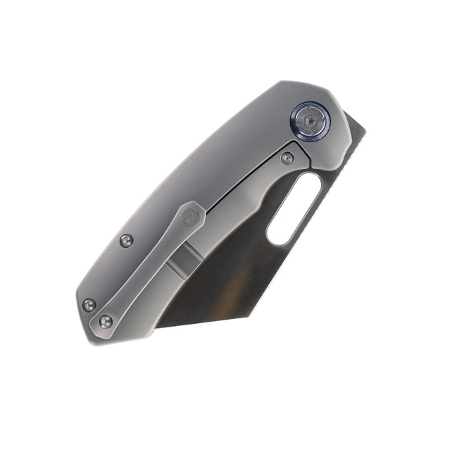 Kunwu Primo Folding Knife Beadblast Grey Titanium Handle Vancrron