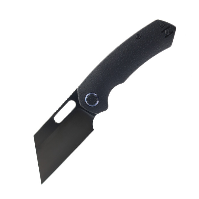 Kunwu Primo Folding Knife Raindrop PVD Black Titanium Handle Vancrron Plain Black Blade K710T-R1D