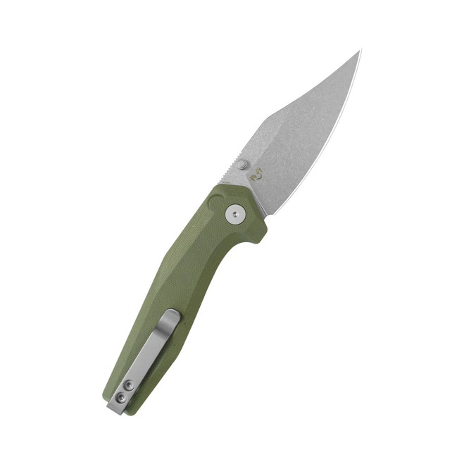 Kubey Hades Folding Knife Green G10 Handle 14C28N Wharncliffe