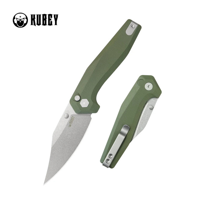 【kobenoki】です Kubey Hades Folding Knife Green G10 Handle 14C28N Wharncliffe