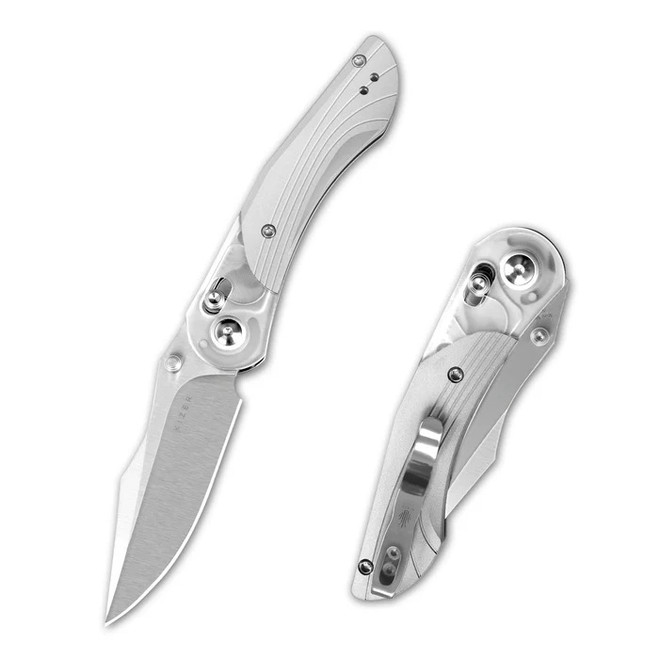 Kizer Mini Mystic Folding Knife White Acrylic/Aluminum Handle Nitro-V Clip Point Plain Edge V3636A1 Kizer Mini Mystic Folding Knife White Acrylic/Aluminum Handle Nitro-V Clip Point Plain Edge V3636A1