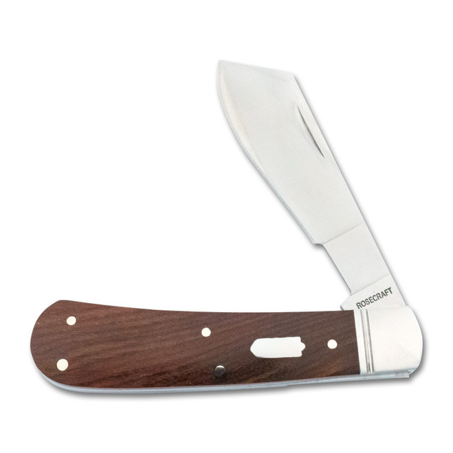 RoseCraft Blades Mill Creek Cotton Sampler Folding Knife Red Sandalwood Handle D2 Plain Edge Satin Finish RCT024-RSW