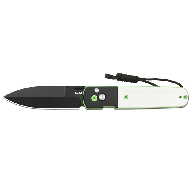 CJRB Locust Folding Knife Black PVD/White G10 Handle AR-RPM9 Spear