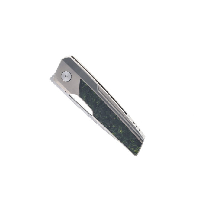 Tuya Folding Knife Anzu Green/Black Marble Carbon Fiber Handle