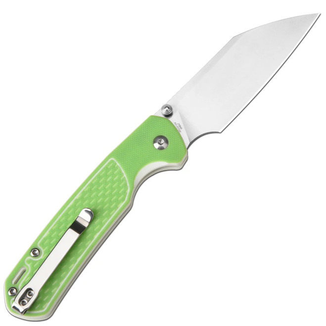 be CJRB Pyrite-Light Folding Knife Green/White G10 Handle AR