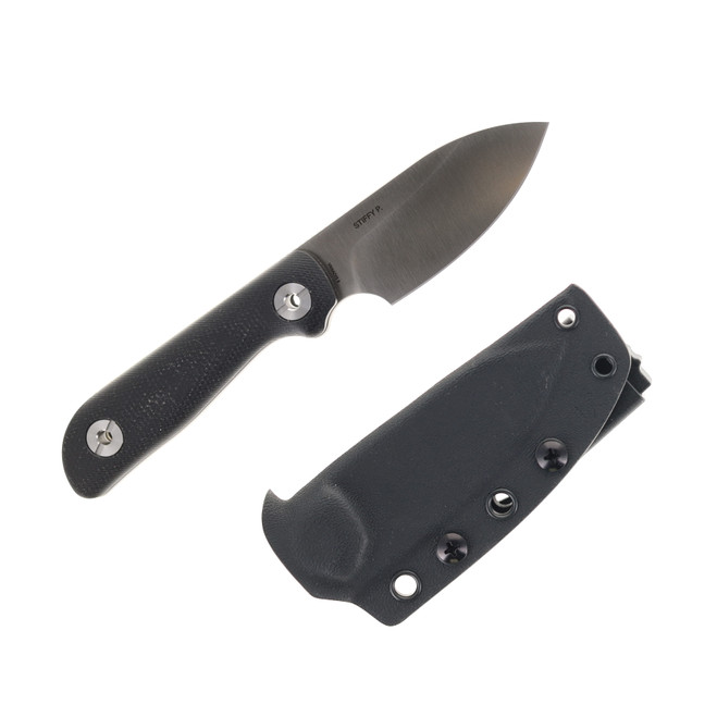 Kunwu Stiffy P Fixed Blade Knife Black Micarta Handle VANADIS8