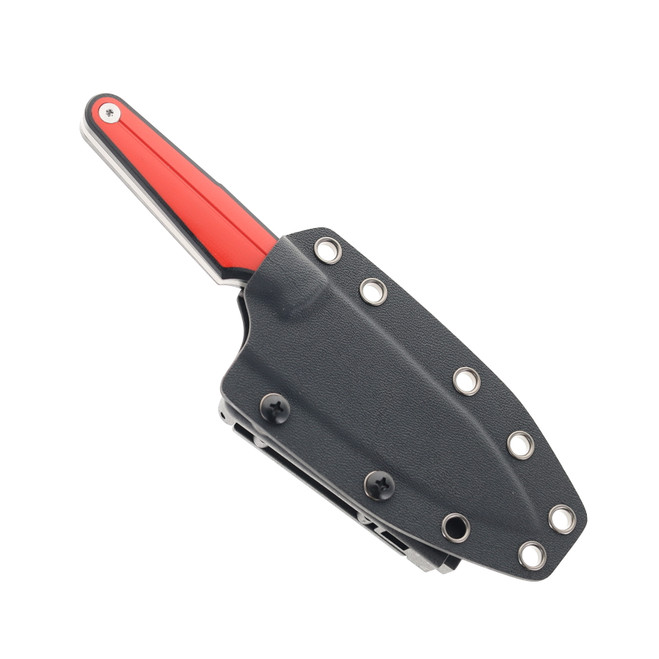 TwoSun Fixed Blade Knife Red/Black G10 Handle 14C28N Plain Edge