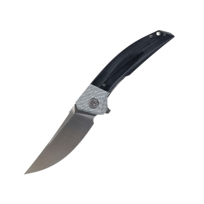 Petrified Fish Deepsea Folding Knife Carbon Fiber Handle K110 Plain Edge Satin Finish P05-DS
