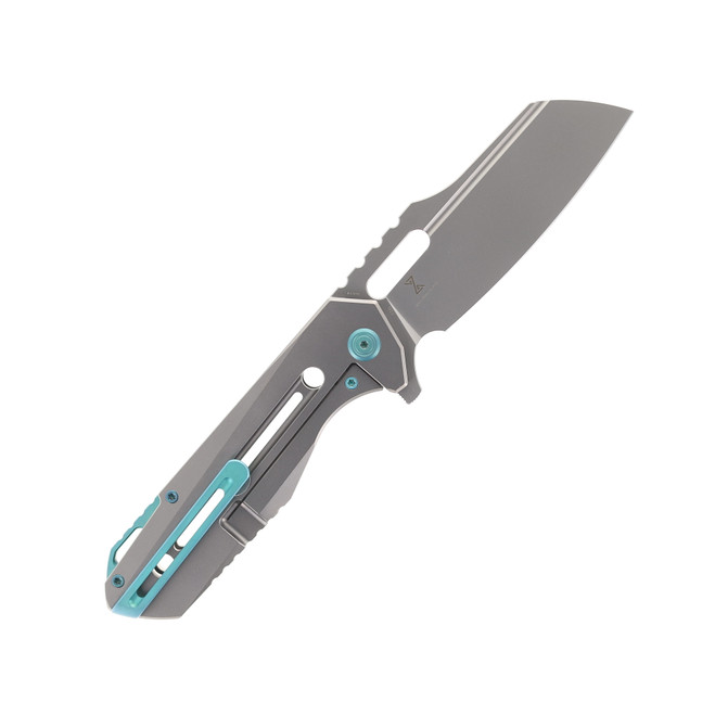 Kubey Atlas Folding Knife Gray Titanium Handle M390 Sheepsfoot