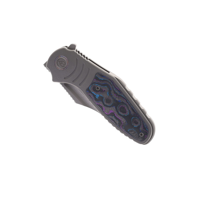 れいんぼー Kubey Stroller Folding Knife Titanium/Damtanium CamoCarbon Handle