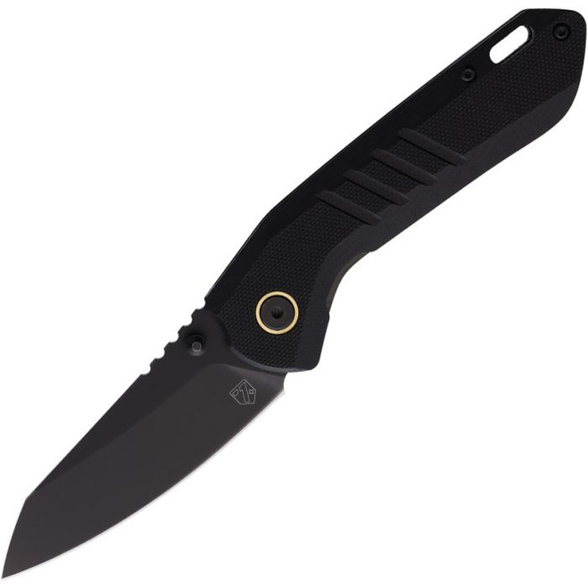 Se7en Plus Soldier Folding Knife Black G10 Handle D2 Tanto Plain