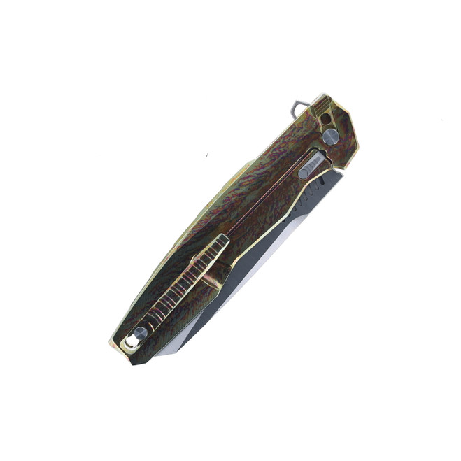 TwoSun Folding Knife Color Titanium Handle M390 Plain Edge TS88