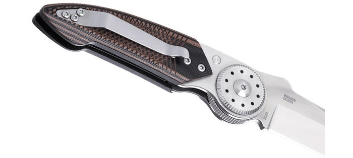 CRKT Walker Blade Lock Folding Knife Black/Brown G10 Handle 14C28N Plain Edge Satin Finish 4200