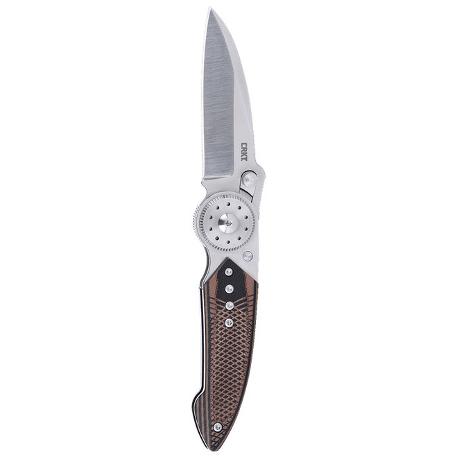いー CRKT Walker Blade Lock Folding Knife Black/Brown G10 Handle 14C28N