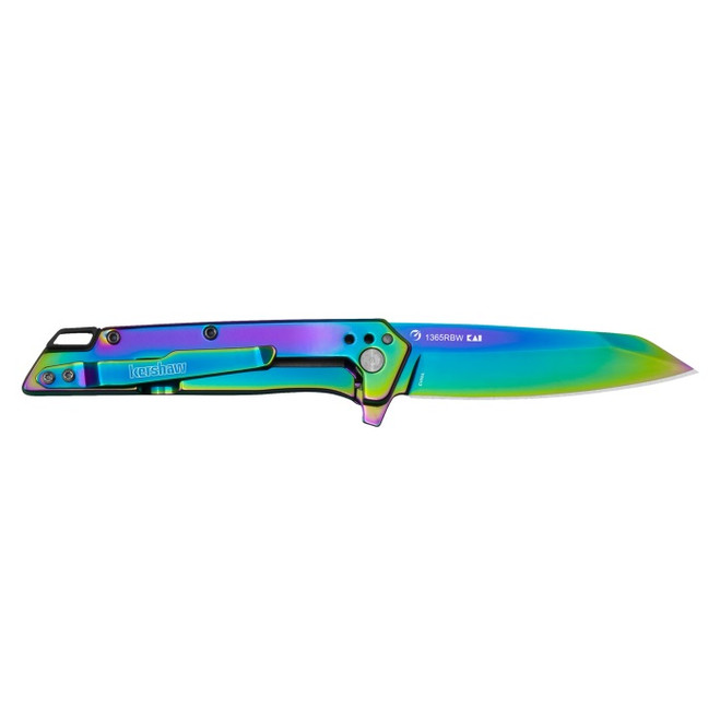 Kershaw Misdirect Folding Knife Rainbow Stainless Steel Handle Kershaw Misdirect Folding Knife Rainbow Stainless Steel Handle