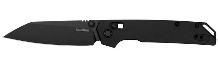Kershaw Iridium Folding Knife Black Aluminum Handle D2 Reverse Tanto Plain Black Blade 2038RBLK