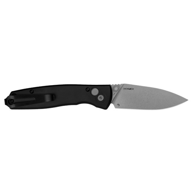 Kershaw Kindred Folding Knife Black Aluminum Handle D2 Spear Point Plain Edge Stonewash Finish 2053