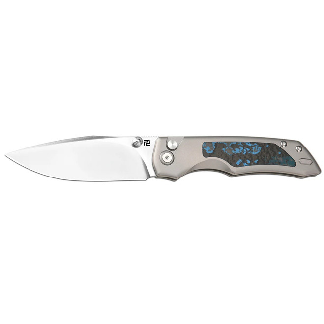Artisan Cutlery Wizard The Sorcerer Folding Knife Titanium/Fat Carbon Handle S90V Drop Point Plain Edge 1870G-GY