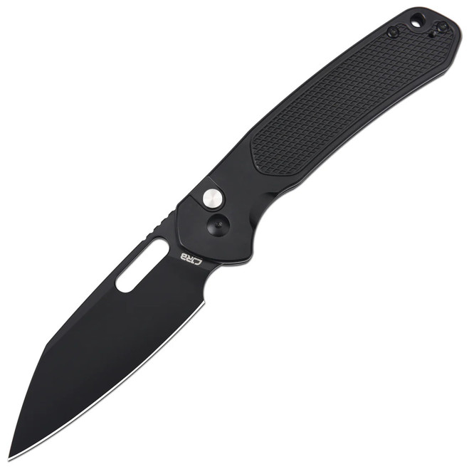 CJRB Large Pyrite-Alt Folding Knife AR-SFII Black Steel Handle Wharncliffe Plain Black Blade J1925AL-BBK