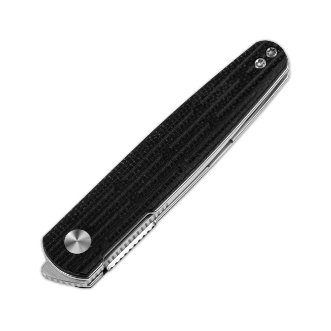 Kizer Bamboo Folding Knife Black Micarta Handle Nitro-V Plain Edge