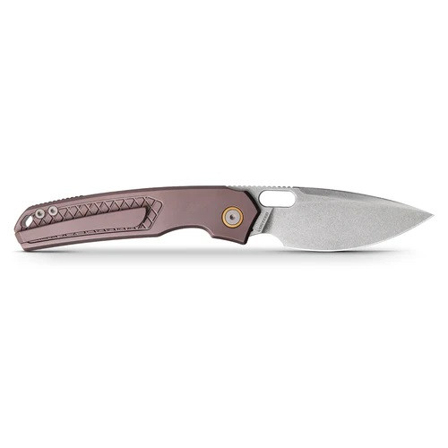Vosteed Psyop Folding Knife Purple Titanium Handle Elmax Drop
