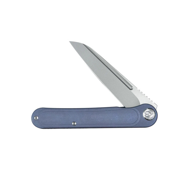Kubey Dandy Flipper Folding Knife Blue Titanium Handle S90V