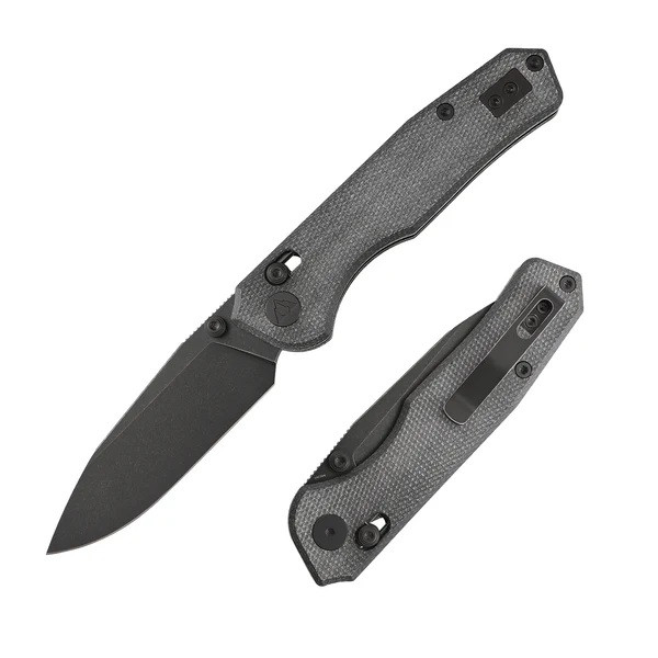 CMB Explorer Folding Knife Black Micarta Handle 14C28N Plain Black