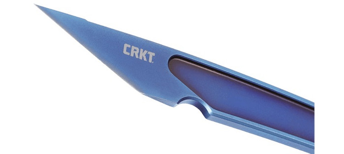 CRKT Hangti Fixed Blade Knife Blue Titanium Handle/Blade Plain