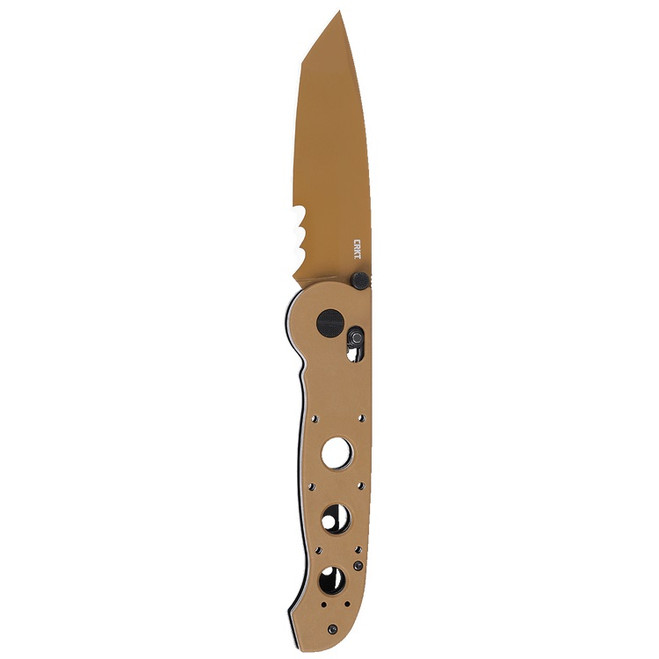 アンティーク CRKT Folding Knife Tan Grivory Handle D2 Veff Serrations Tan Blade