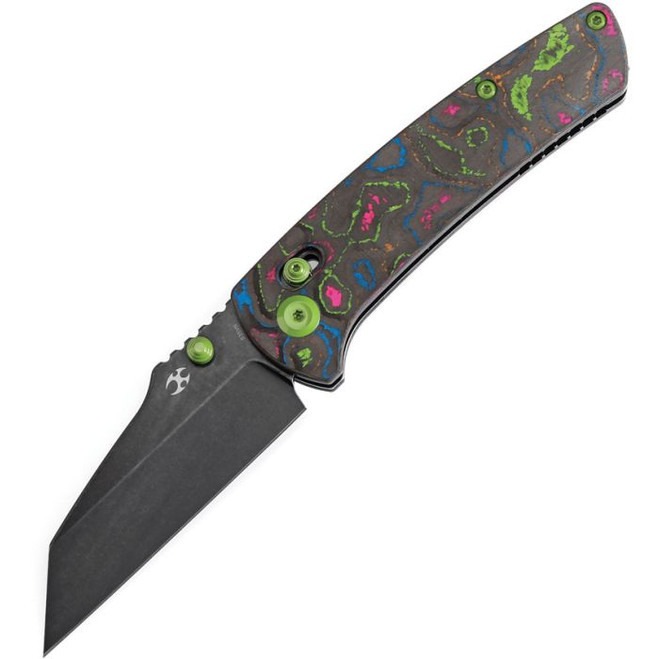 Kansept Main Street Folding Knife 80's Camo Carbon Fiber Handle