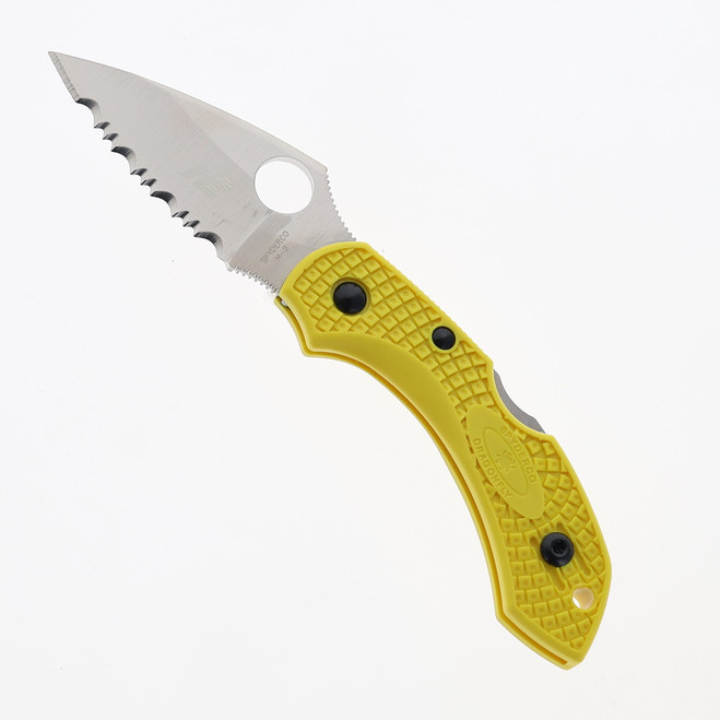 Spyderco DRAGONFLY 2 Folding Knife Salt Yellow FRN C28SYL2 H2 Steel Combo Edge