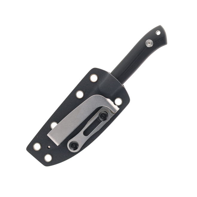 SixLeaf Micro Mini Fixed Blade Knife Black G10 Handle M390 Plain