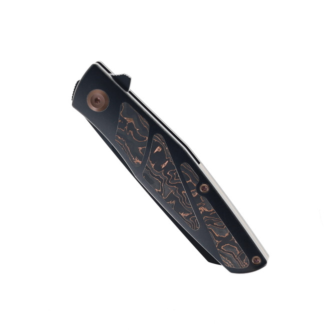Kansept Cru Folding Knife Black Titanium/Copper Carbon Fiber