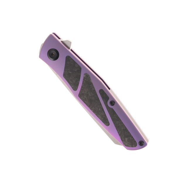 Kansept Cru Folding Knife Purple Titanium/Shred Carbon Fiber