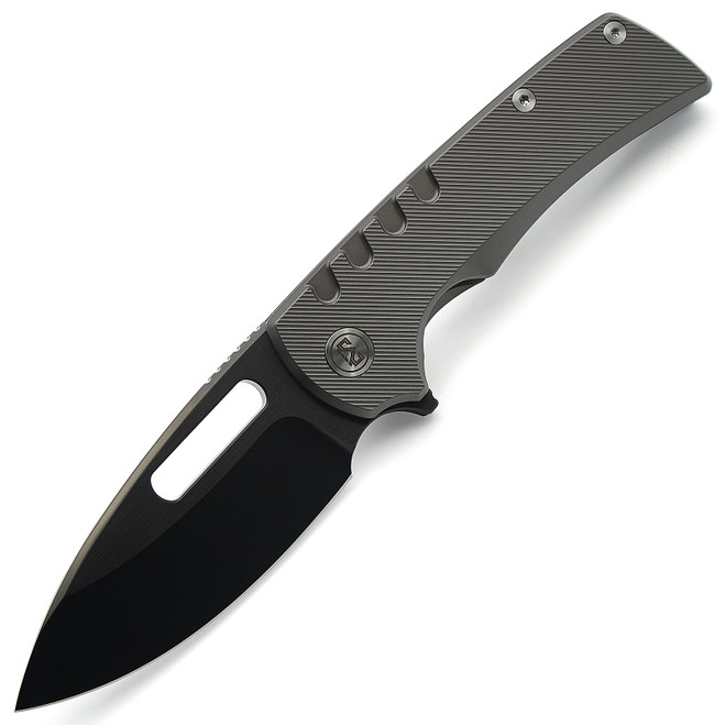 Miguron Arma XL Folding Knife Dark Grey Titanium Handle M390 Plain