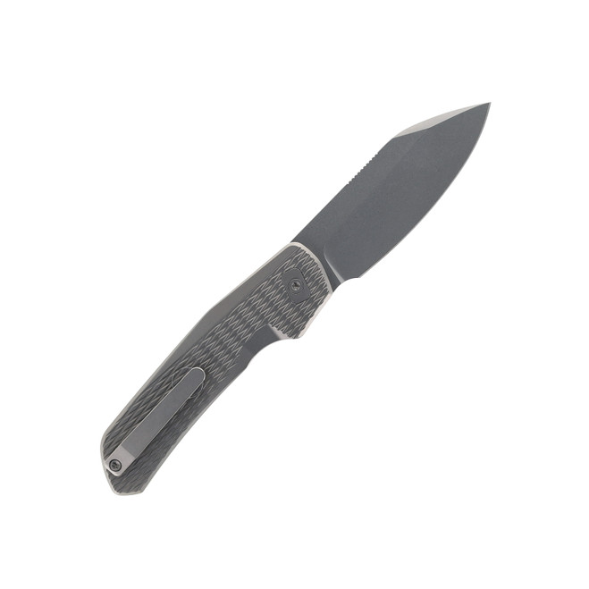 Divo Chaser Folding Knife Diamond Texture Titanium Handle S90V Blade