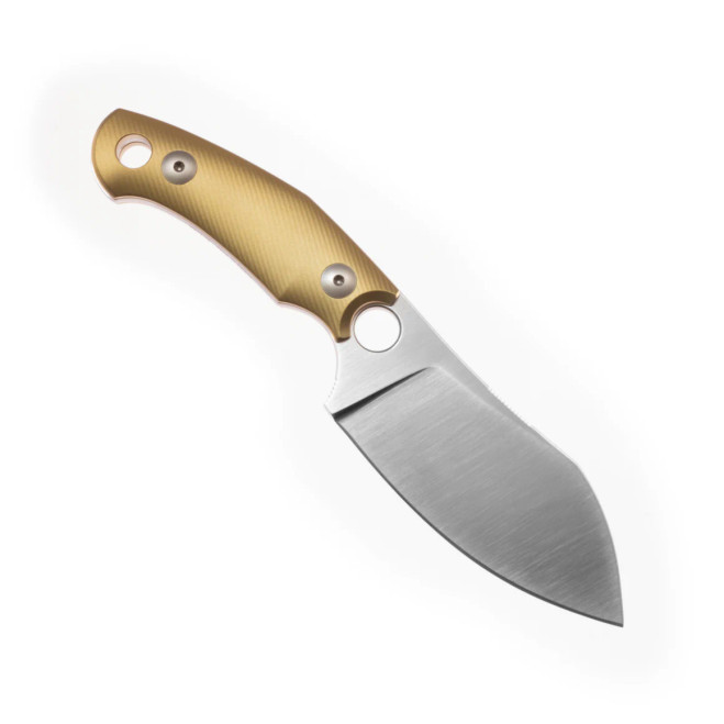 GiantMouse GMF1 Elmax Satin Blade Brass Handle Fixed Blade GMF1-XL