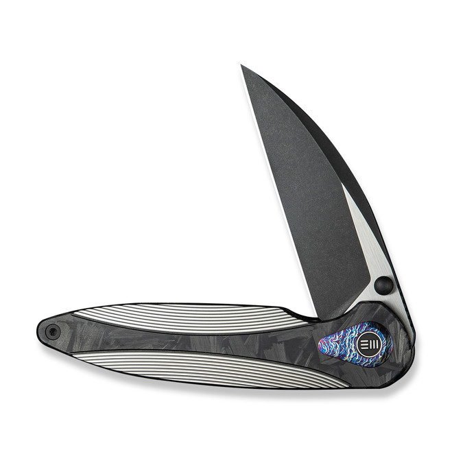 WE Zenthra Folding Knife Satin/Black Titanium/Shred Carbon Fiber