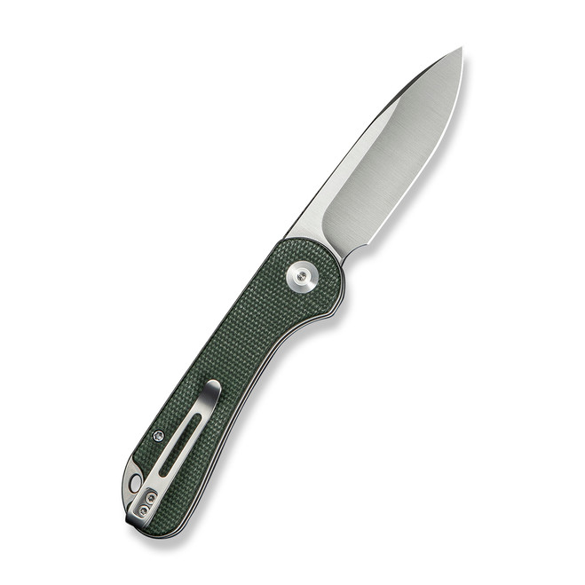 Civivi Elementum Slipjoint Folding Knife Green Canvas Micarta Handle 14C28N Plain Edge Finish C18062AJ-2