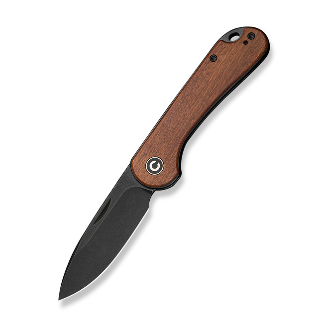 Civivi Elementum Slipjoint Folding Knife Guibourtia Wood Handle 14C28N Plain Edge Black Stonewash Finish C18062AJ-3