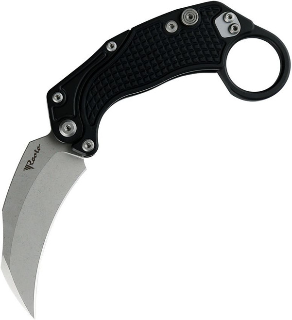 Reate Exo-K Folding Knife Black PVD Aluminum Handle N690 Plain Stonewash Blade