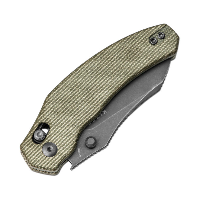 Kizer Bulldog Folding Knife Black Micarta Handle Nitro-V