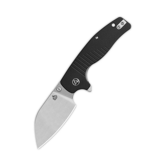 QSP Chefmaster Folding Knife Black G10 Handle 14C28N Wharncliffe Plain Edge Satin Finish QS163-A1