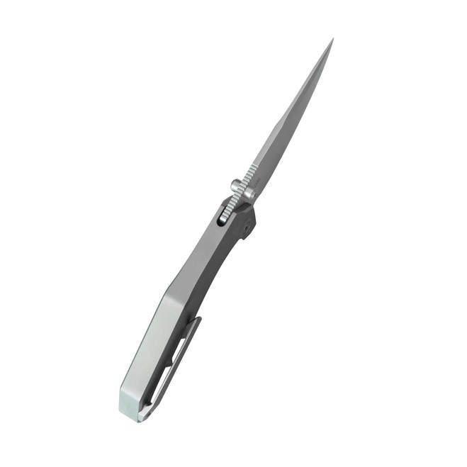 Kubey Eclipse Folding Knife Grey Integral Titanium Handle Drop