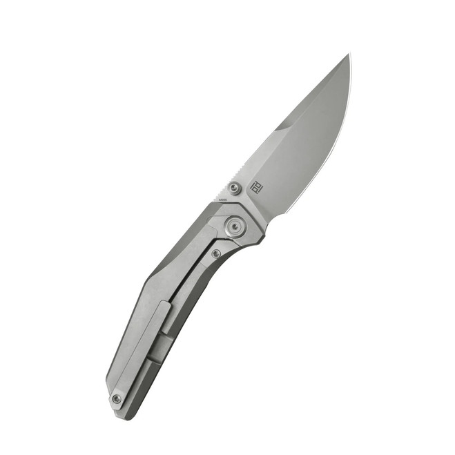 Kubey Eclipse Folding Knife Grey Integral Titanium Handle Drop
