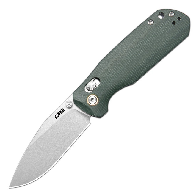 CjRB Maximal Folding Knife Green Micarta Handle AR-RPM9 Drop Point Plain Edge J1954-MGN