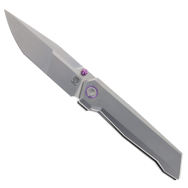 Poikilo Blade Salvator S1 Folding Knife Gray Titanium Handle M398 Tanto Plain Edge Poikilo Blade Salvator S1 Folding Knife Gray Titanium Handle M398 Tanto Plain Edge